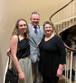 Attending my college formal dinner with Ben and Astrid